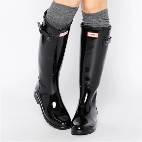 Hunter Shoes - Hunter Original Black Gloss Tall Rain Boots